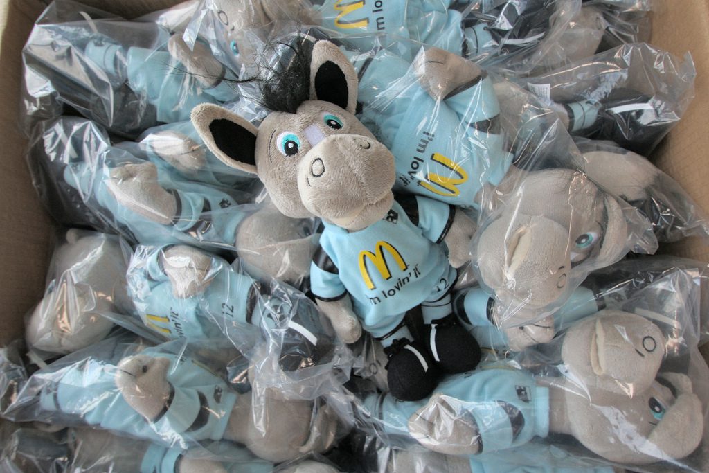 Reklame maskotbamser fremstillet for Randers FC.